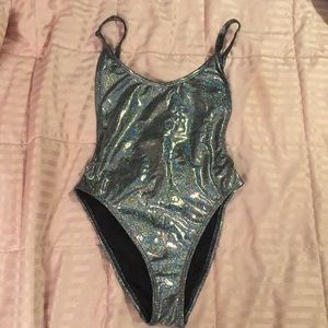 IHeartRaves Holographic Bare It All Bodysuit